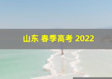 山东 春季高考 2022